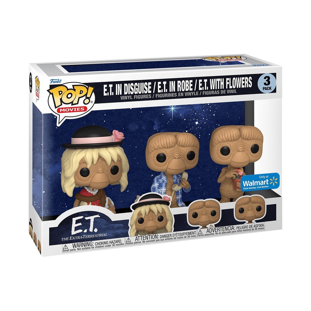 Funko Pop E.T. The Extra-Terrestrial 3-Pack Walmart Exclusive 40th Anniversary
